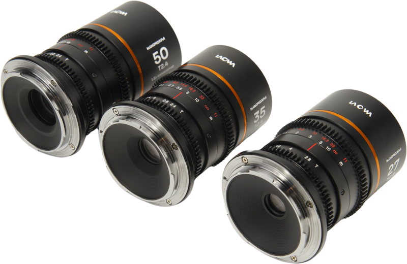 Set 3 obiective cinematice Laowa Nanomorph S35 Prime 27mm, 35mm, 50mm, Amber , Montura Sony E [3]