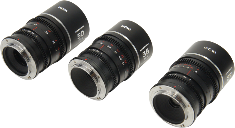 Set 3 obiective cinematice Laowa Nanomorph S35 Prime 27mm, 35mm, 50mm, Silver , Montura  DL [3]