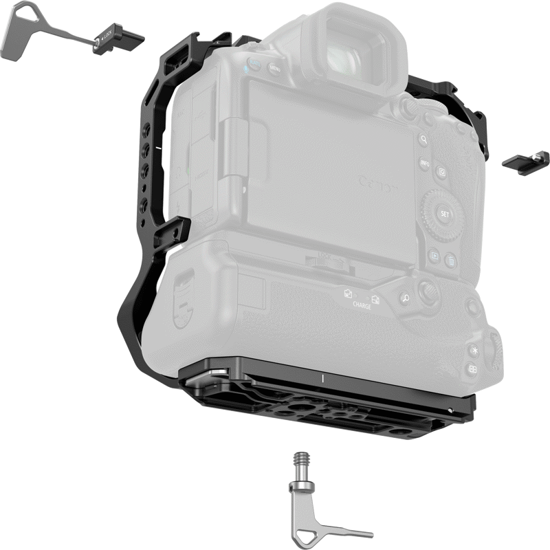 Cage SmallRig 5623 pentru Canon EOS R5 Mark II cu grip baterie BG-R20 [3]