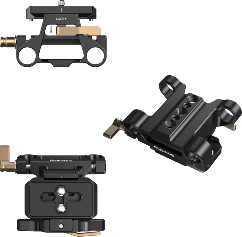 SmallRig 6761 Arca-Type Mount Plate with 15mm Dual Rod Clamp [3]