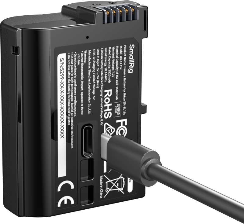 Baterie camera SmallRig 5299 USB-C cu afisaj nivel baterie pentru Nikon EN-EL15c [4]