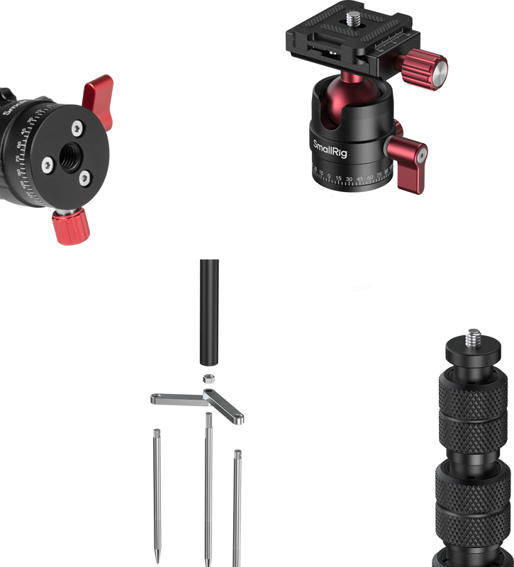 Monopod SmallRig 6397 cu tepi, cap video panoramic si placa Arca-Swiss [4]