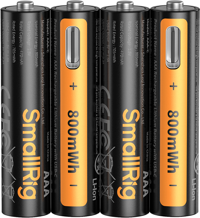 Baterie reincarcabila cu litiu SmallRig 5769 AAA (470 mAh) cu USB-C (4 buc.) [4]