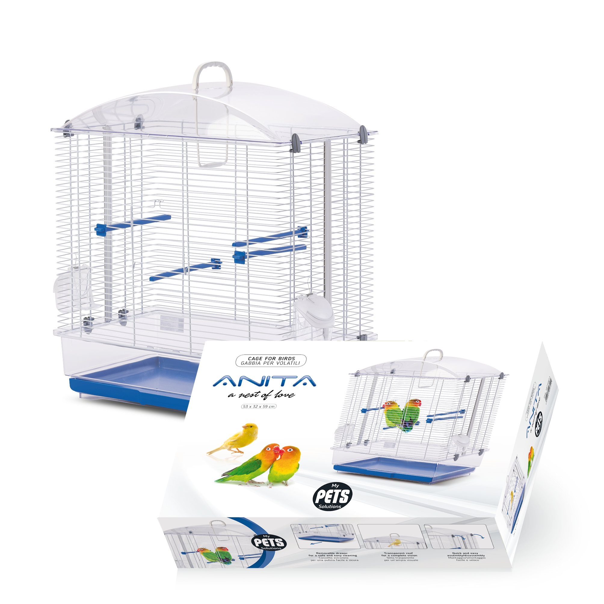 Colivie Anita Pasari Mici Dotat, 53 x 32 x 67 cm [1]