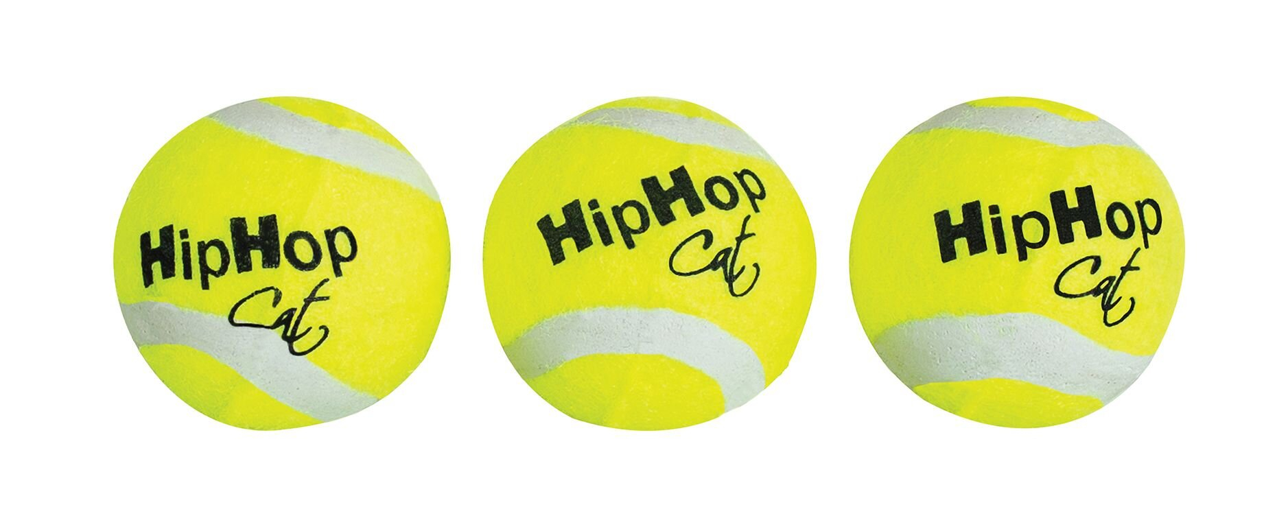 Jucarie Pentru Pisici, HipHop, Minge Tenis, 3 buc, 4 cm, Galben [2]