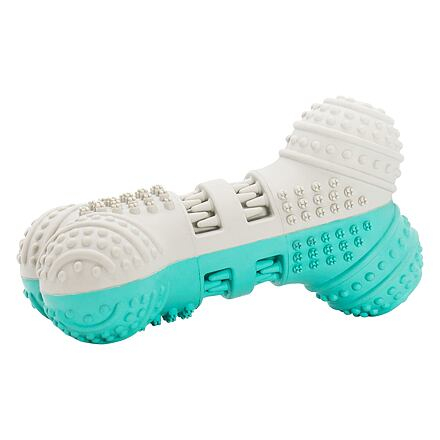 Petshop - Jucarie Pentru Caini, HipHop, Dental, Os Bicolor, Aroma Menta, Cauciuc, 10 cm, Verde Menta/Gri