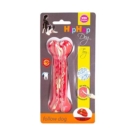 Jucarie Pentru Caini, HipHop, Dental, Os Antibacterian, Aroma Friptura De Vita, Cauciuc, 13.5 cm [1]