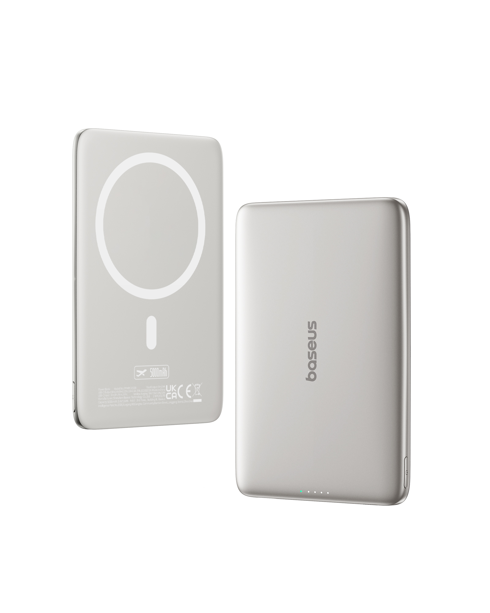 Accesorii telefoane mobile - Baterie externa Baseus PicoGo AM41 Ultra-Slim Magnetic 5000mAh 20W Titanium