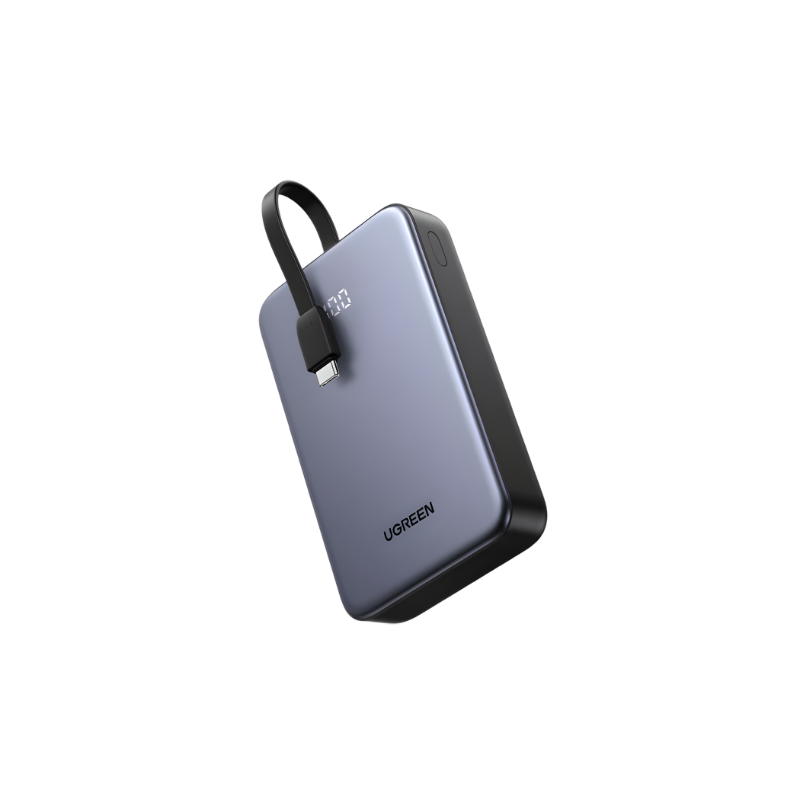 Laptop, Tablete & Telefoane - Baterie externa Ugreen 20000mAh 1xUSB-A 1xUSB-C 20W + cablu retractabil Gri