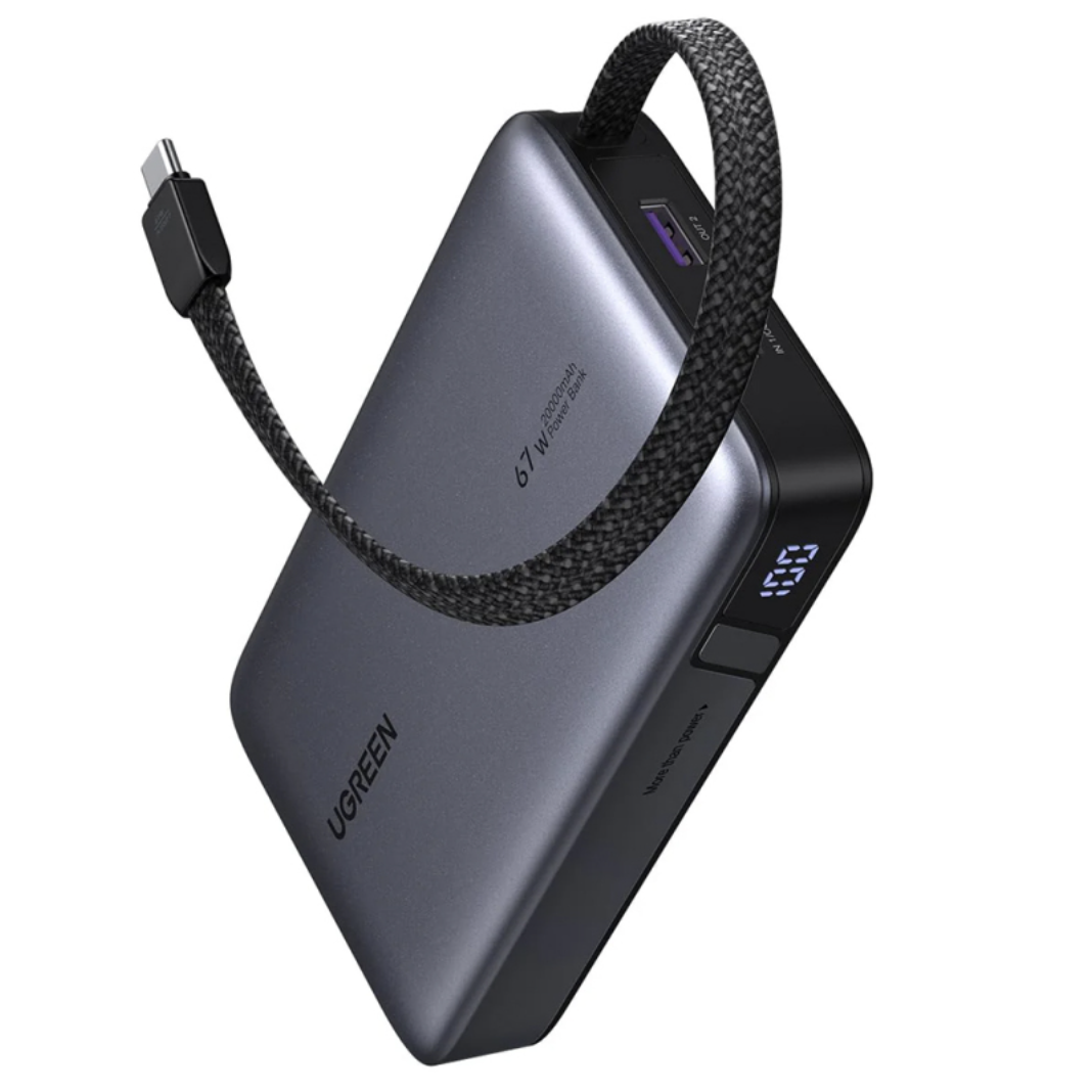 Laptop, Tablete & Telefoane - Baterie externa Ugreen 20000mAh 67W QC+PD 1x USB-A 2xUSB-C Gri
