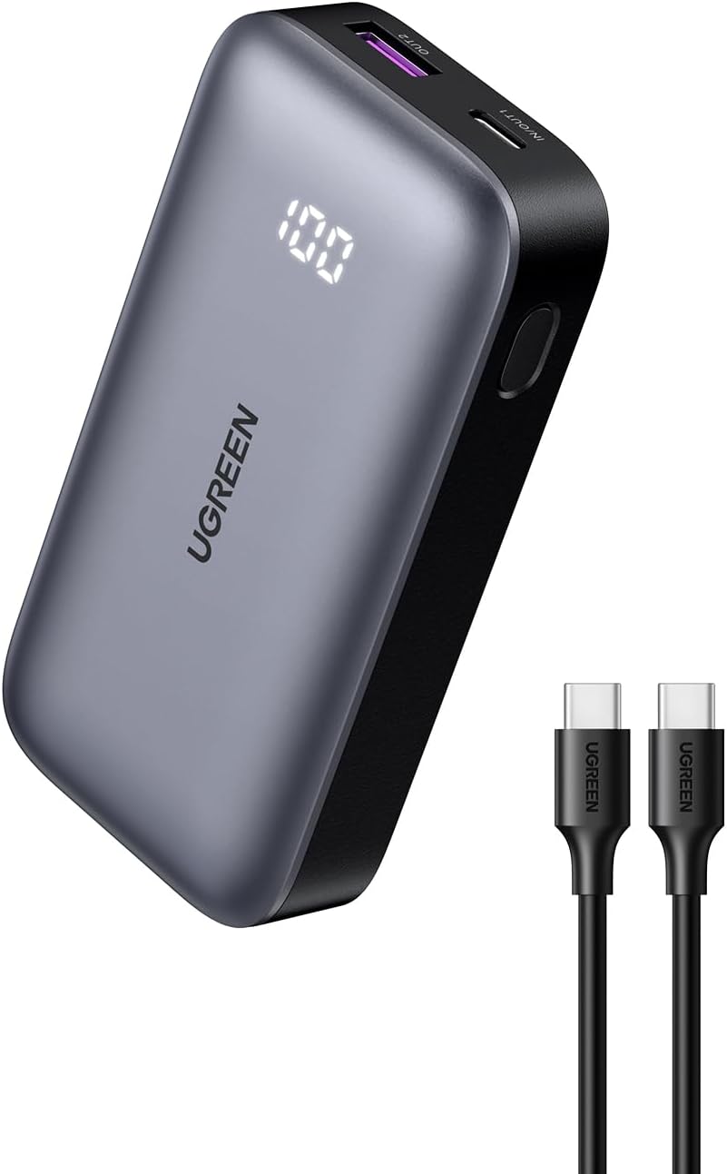 Laptop, Tablete & Telefoane - Baterie externa UGREEN Mini 10.000mAh, cablu USB-C inclus