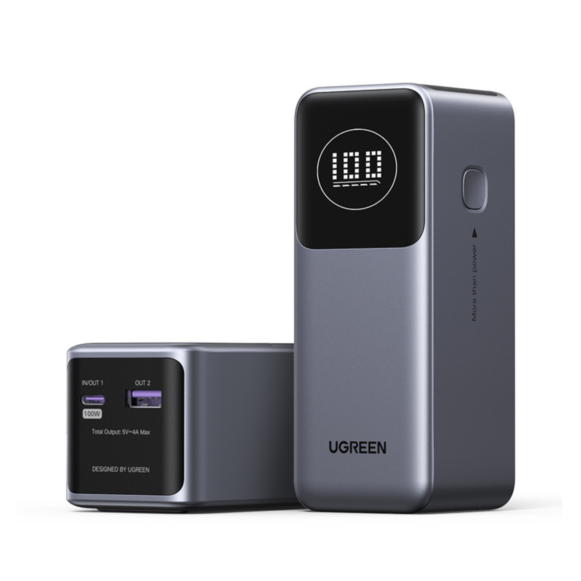 Laptop, Tablete & Telefoane - Baterie externa Ugreen PB724 12.000 mAh 100W Digital Display gri