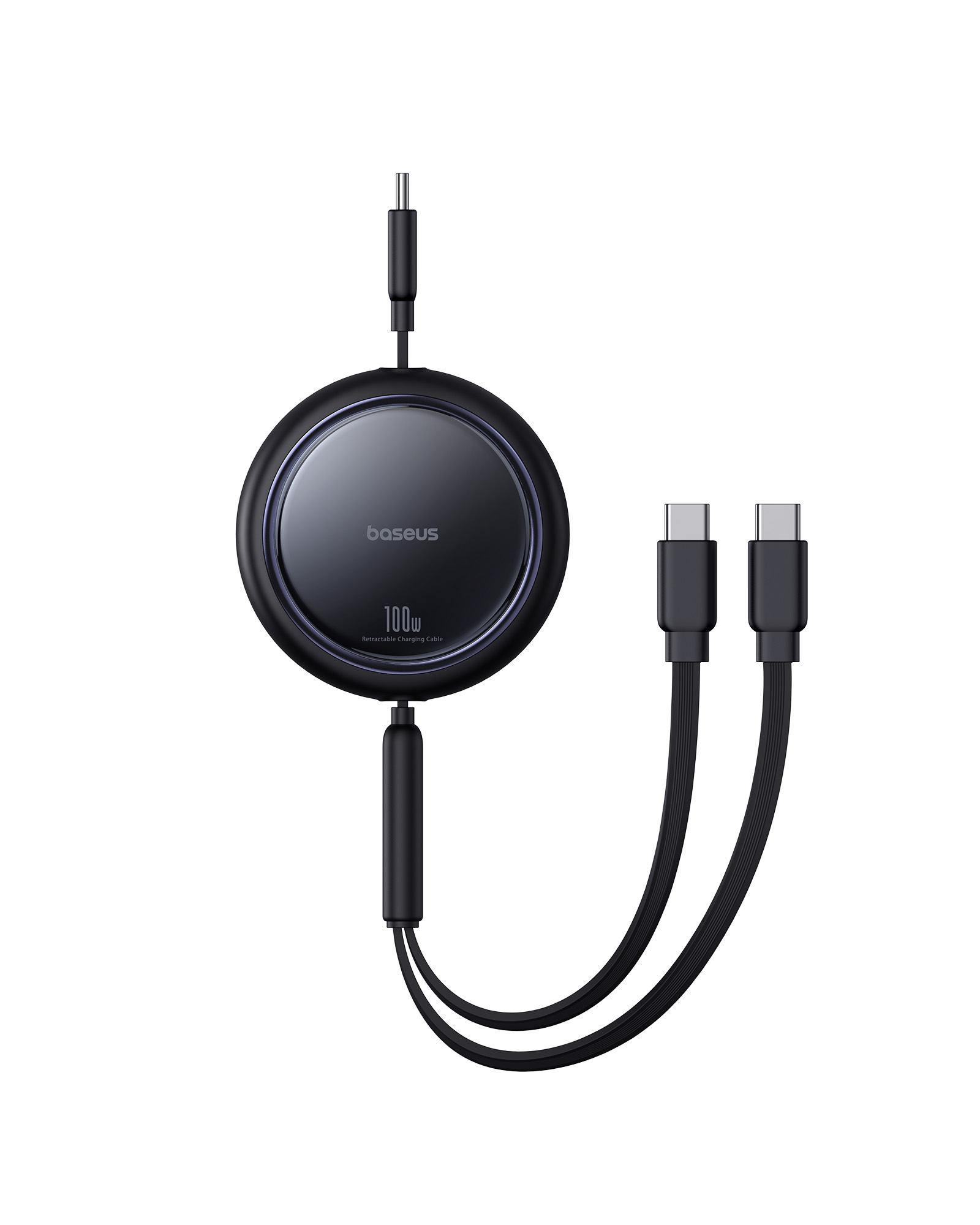 Laptop, Tablete & Telefoane - Cablu Baseus Bright Mirror Series retractabil 2x USB-C 100W 1M Negru