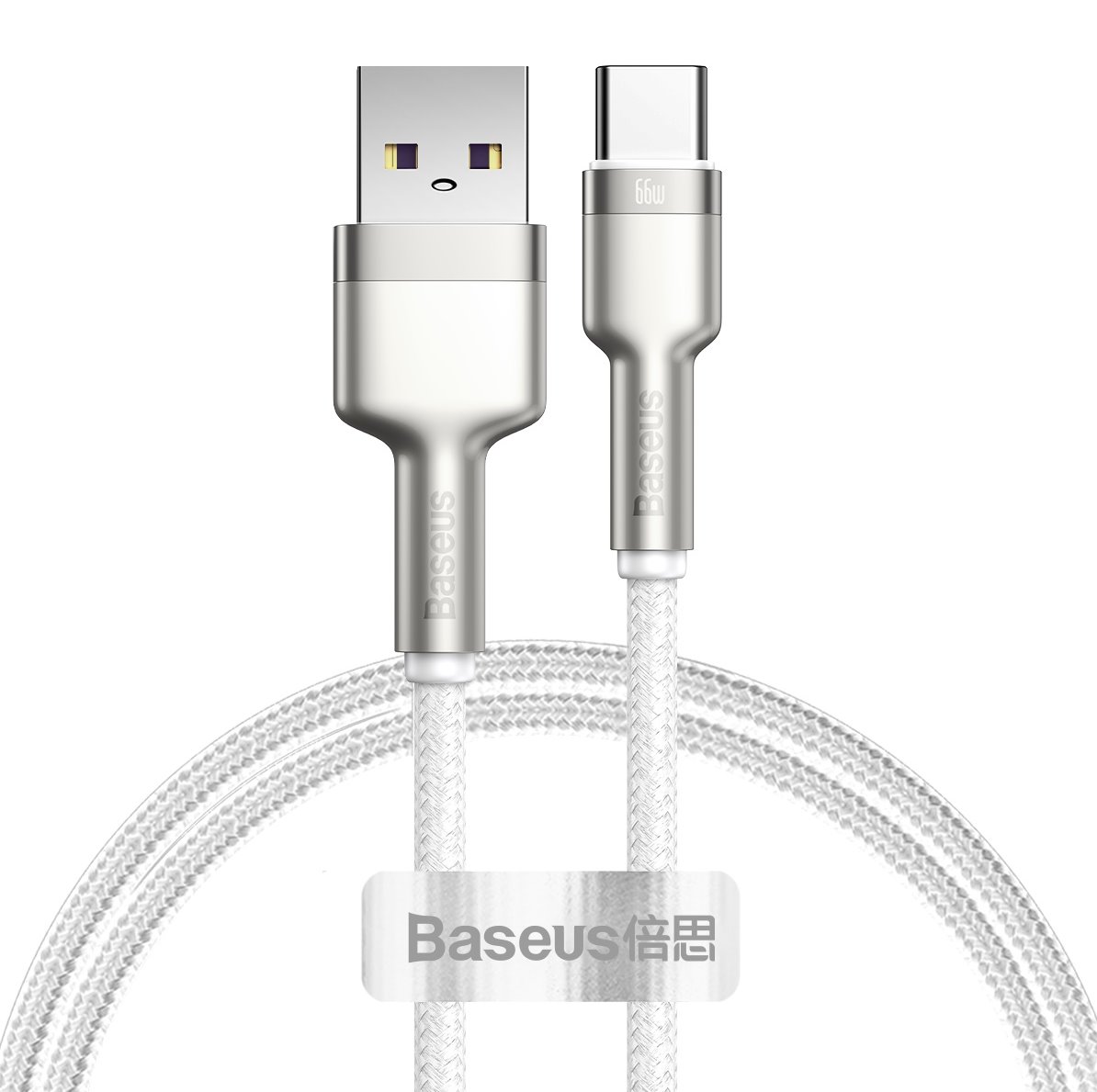 Laptop, Tablete & Telefoane - Cablu Baseus Cafule Metal USB USB-C 66W 1m alb