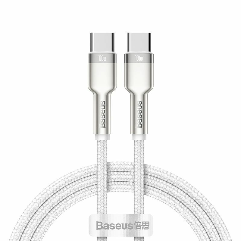Laptop, Tablete & Telefoane - Cablu Baseus Cafule USB-C Seria Metal 100W 1m alb