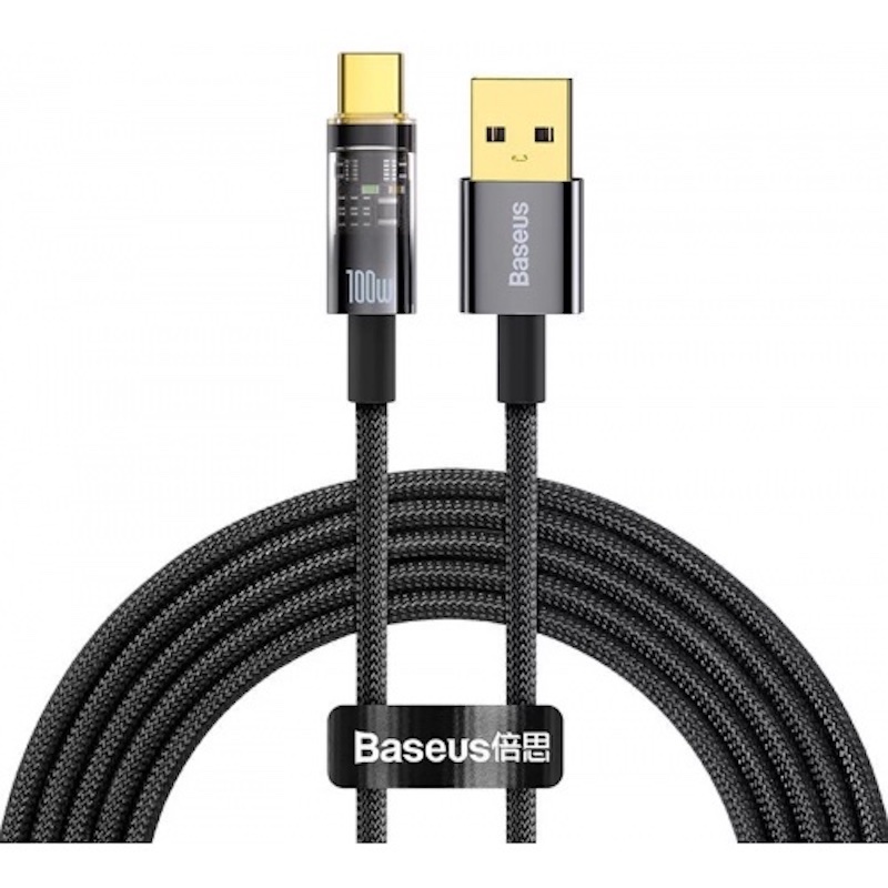 Laptop, Tablete & Telefoane - Cablu Baseus Explorer 100W 2m, Negru