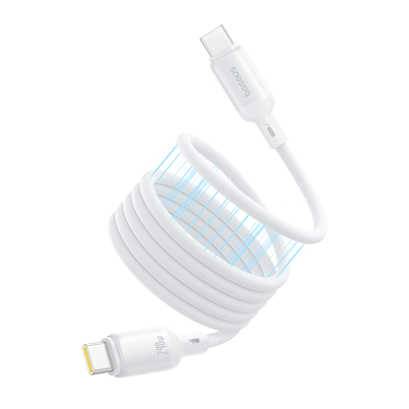 Laptop, Tablete & Telefoane - Cablu Baseus PicoGo Magnetic USB-C la USB-C 1m alb