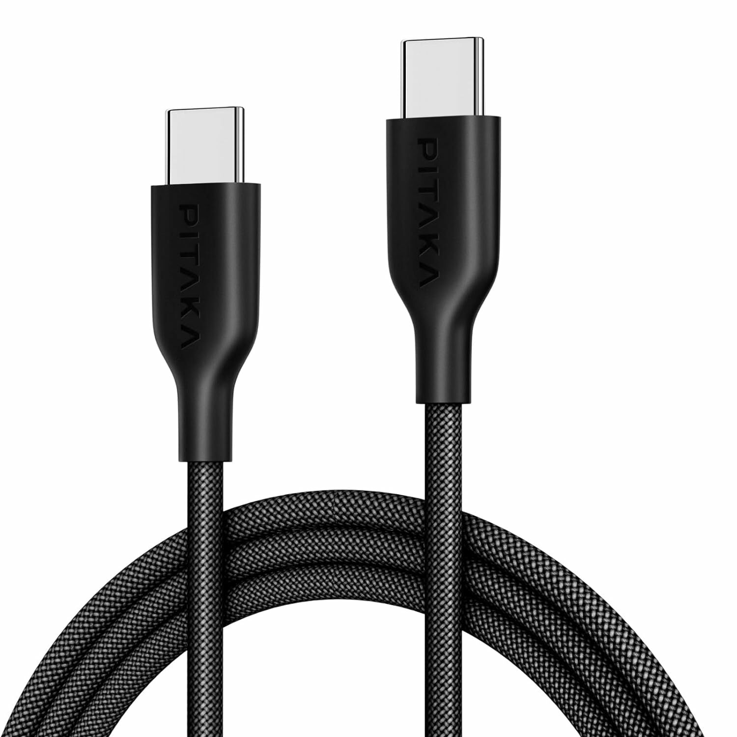 Laptop, Tablete & Telefoane - Cablu Pitaka Flex Braided, USB C-USB C, 1.2 metri, Negru