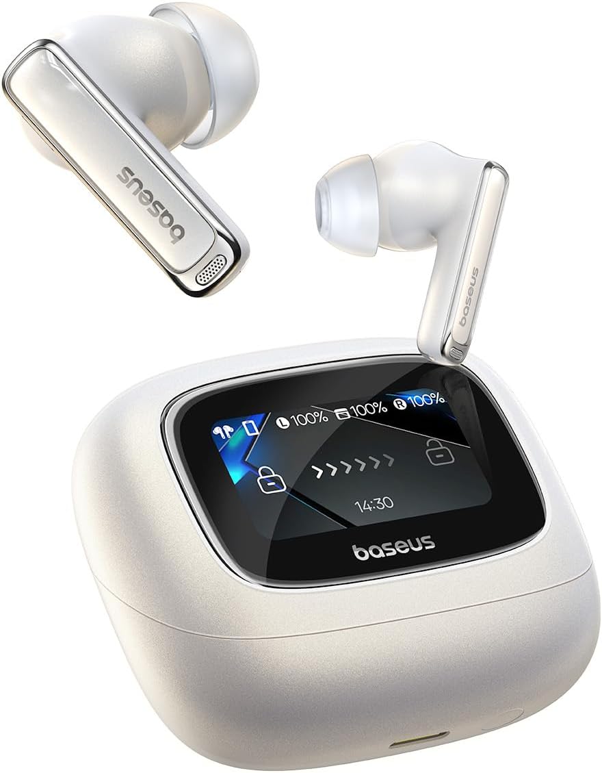 TV, Audio-Video & Foto - Casti In-Ear Baseus Bowie M2s Ultra ANC Display, Alb