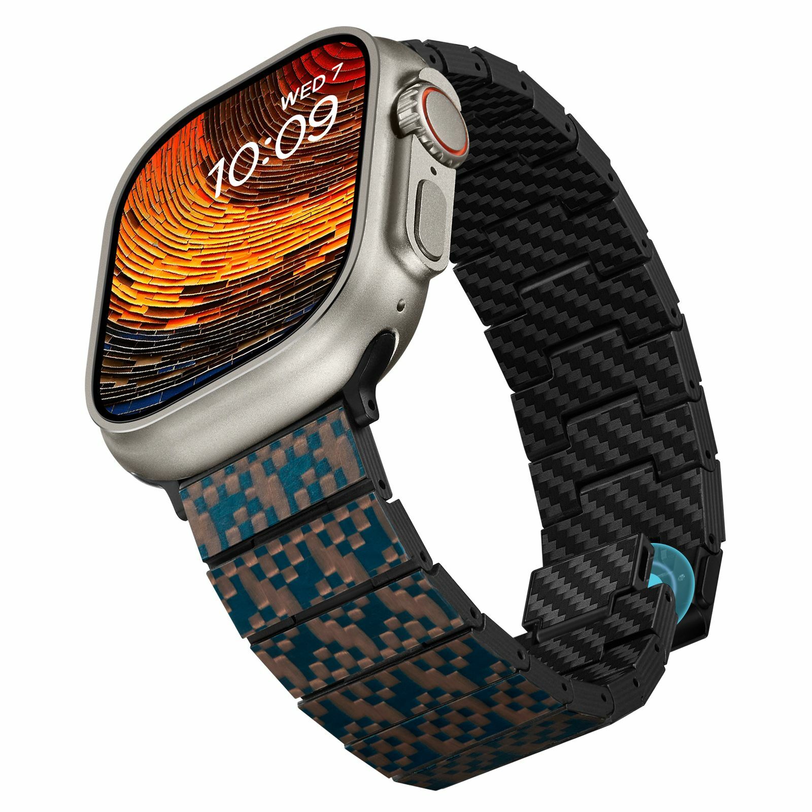 Laptop, Tablete & Telefoane - Curea Pitaka Dreamland ChromaCarbon pentru Apple Watch seriile 1 - 9 / SE / Ultra, Stairs