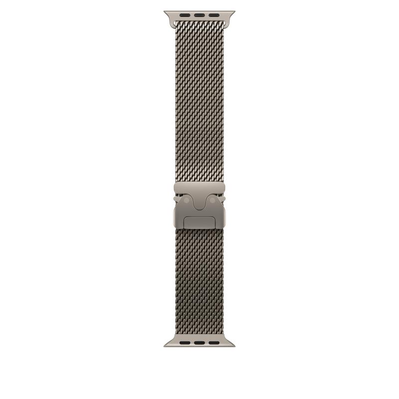 Laptop, Tablete & Telefoane - Curea pentru Apple Watch 49mm, TITANIUM MILANESE NATURAL S