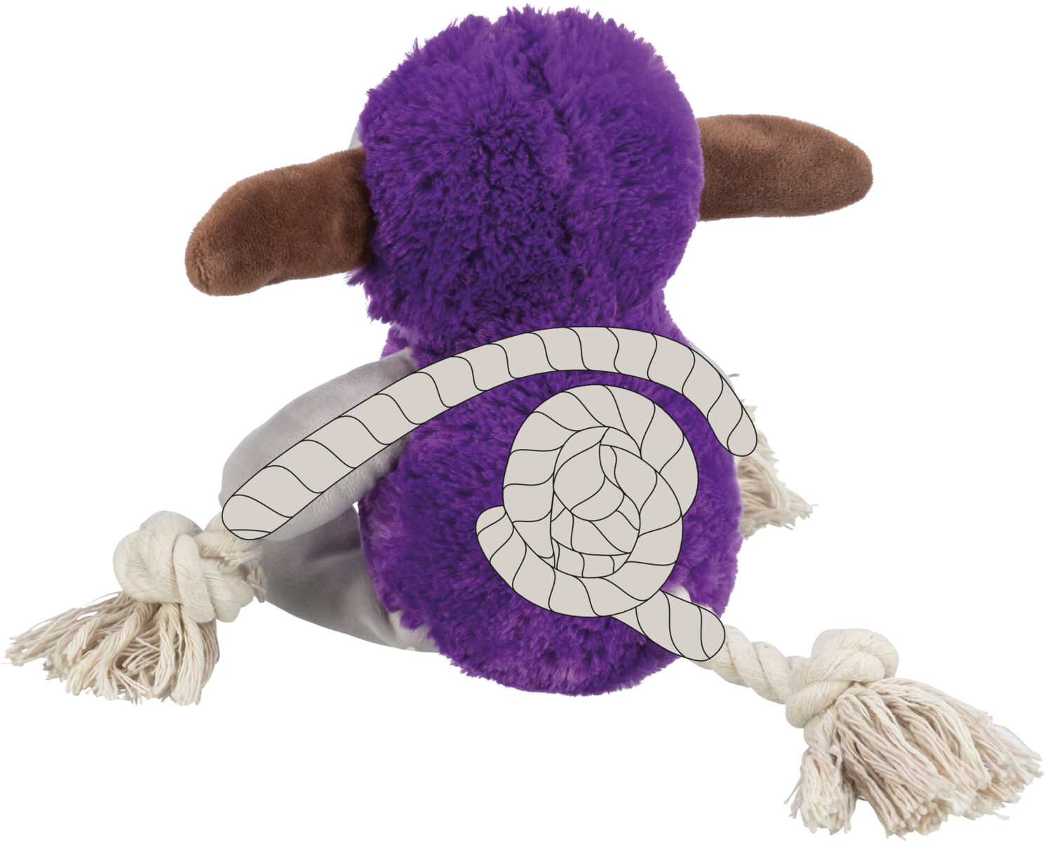 Jucarie Pentru Caini, Monstru, Plus/Sfoara, Cu Sunet, 32 cm, Violet [4]