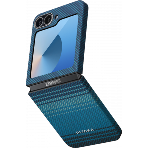 Laptop, Tablete & Telefoane - Husa de protectie Pitaka MagEZ 5 600D, Moonrise Ultra Slim Samsung Galaxy Z Flip 6, Albastru