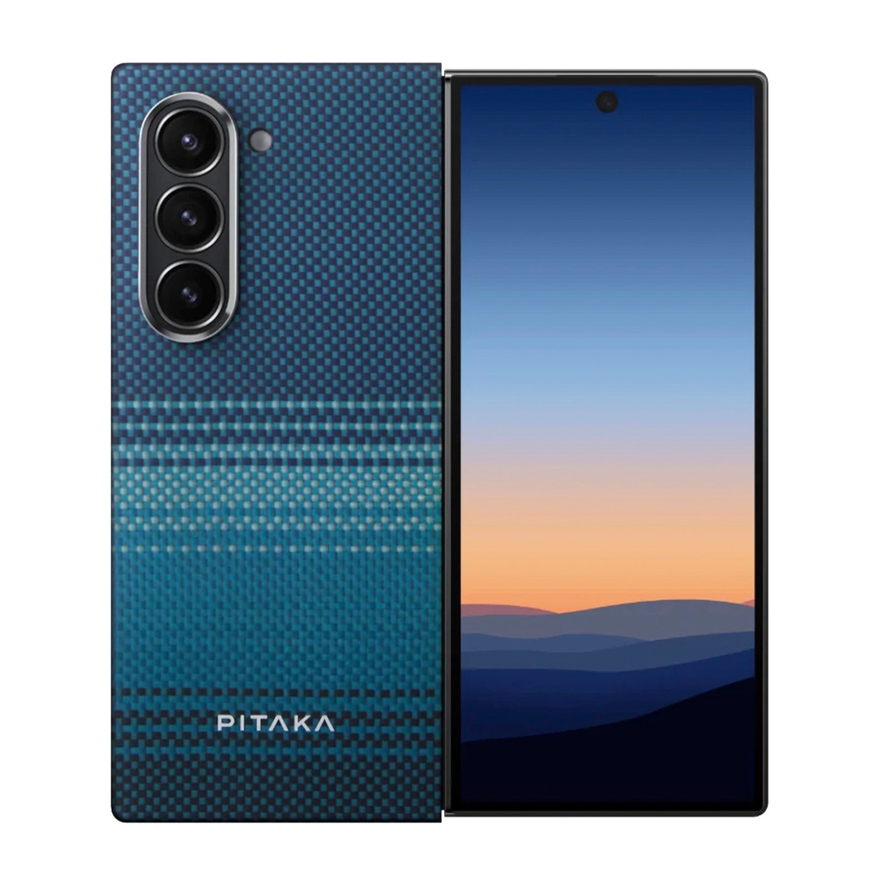 Laptop, Tablete & Telefoane - Husa de protectie Pitaka MagEZ 5 600D, Moonrise Ultra Slim Samsung Galaxy Z Fold 6, Albastru