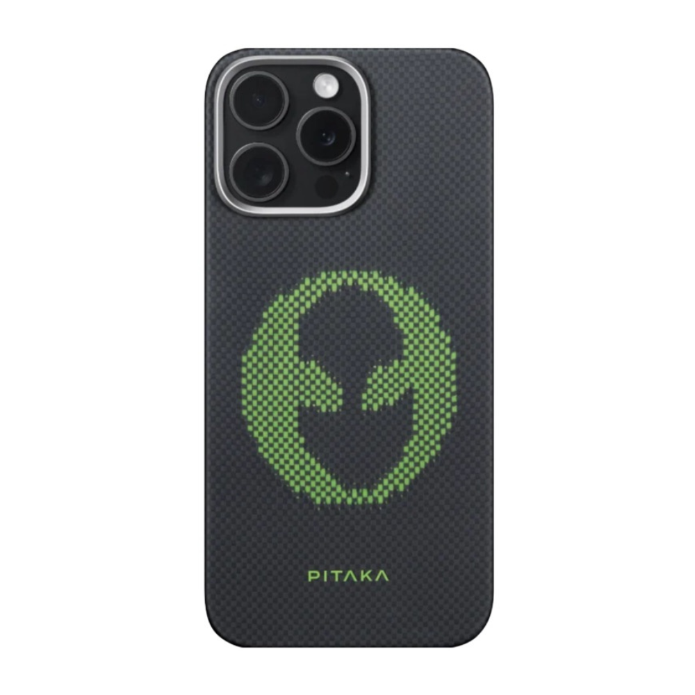 Laptop, Tablete & Telefoane - Husa de protectie Pitaka MagEZ 5 pentru iPhone 16 Pro Alien Tactile Woven, Fosforescenta