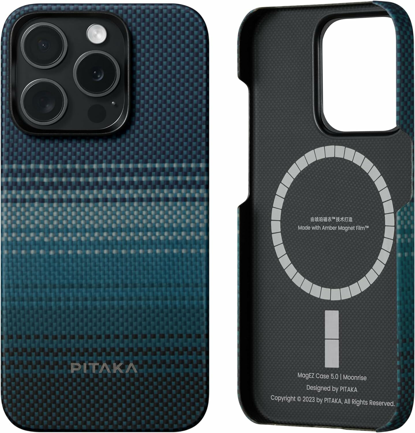 Laptop, Tablete & Telefoane - Husa de protectie Pitaka MagEZ Case 5, 1500D, pentru iPhone 15 Pro, compatibila MagSafe, Moonrise