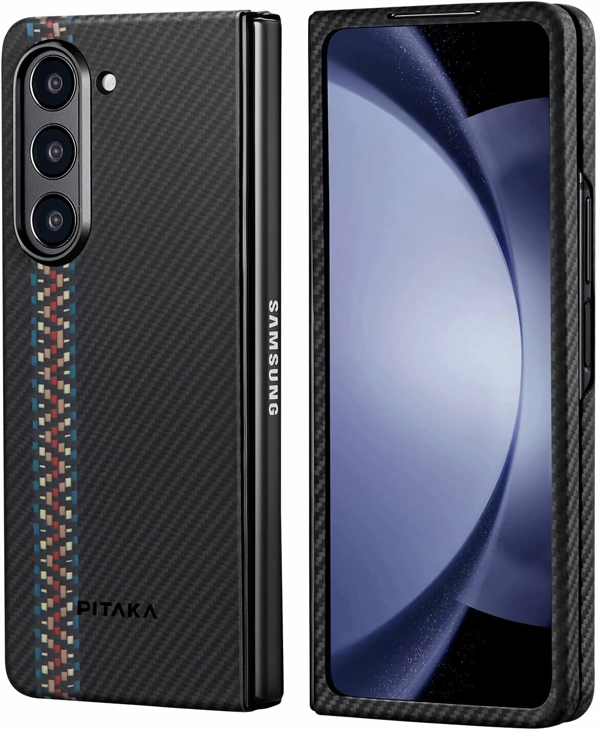 Accesorii telefoane mobile - Husa Pitaka Fusion Weaving Air Case, 600D Aramida, Samsung Galaxy Z Fold5, Rhapsody
