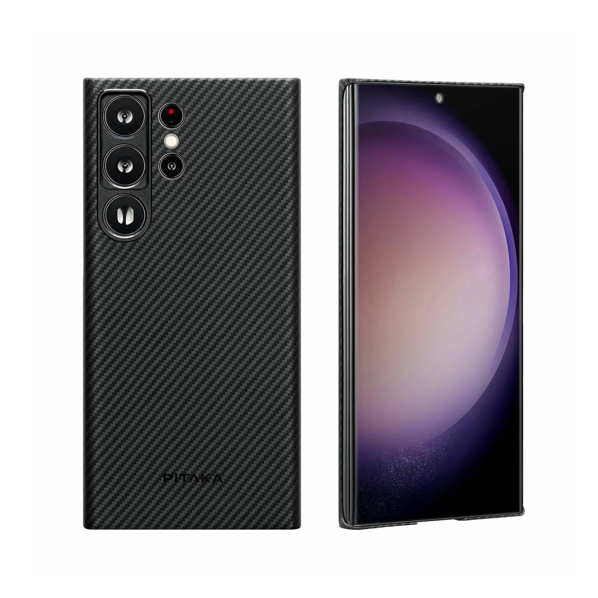 Laptop, Tablete & Telefoane - Husa de protectie Pitaka MagEZ 3, 600D Aramida, pentru Samsung Galaxy S23 Ultra, MagSafe Negru/Gri