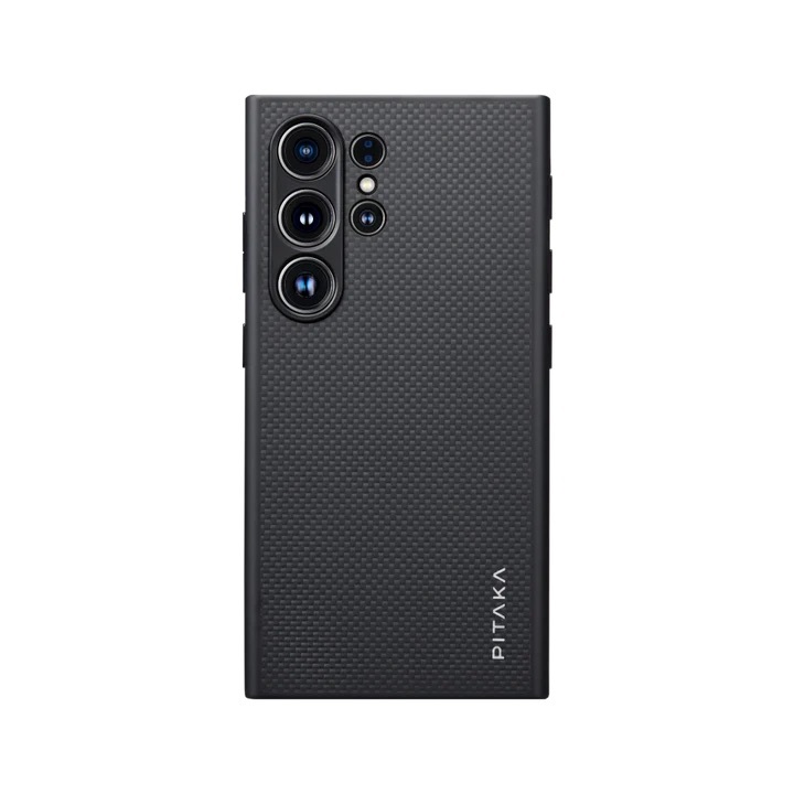 Laptop, Tablete & Telefoane - Husa Pitaka Galaxy S24 Ultra PinButton Black/Grey Twill