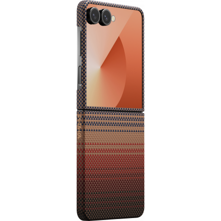 Accesorii telefoane mobile - Husa Pitaka pentru Samsung Galaxy Z Flip7, MagEZ 7, Ultra-Slim, MagSafe, Sunset