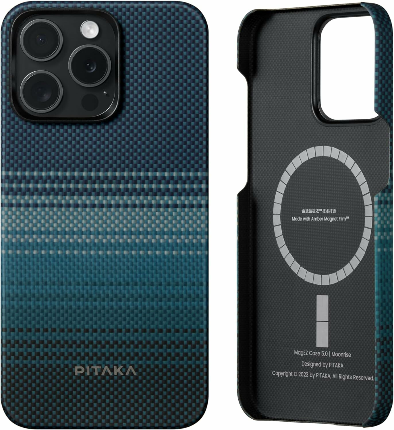 Laptop, Tablete & Telefoane - Husa de protectie Pitaka MagEZ Case 5, 1500D, pentru iPhone 15 Pro Max, compatibila MagSafe, Moonrise
