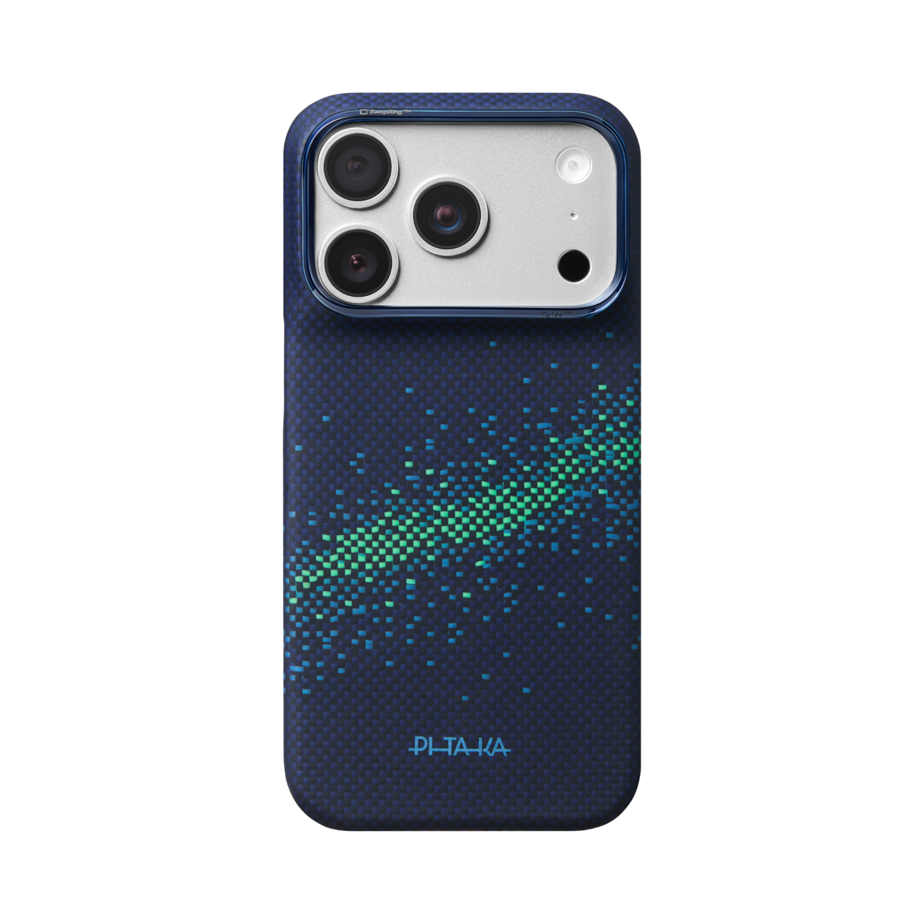 Accesorii telefoane mobile - Husa Pitaka pentru iPhone 18 Pro, Edge Case, PitaTap™, Nearfield Blue