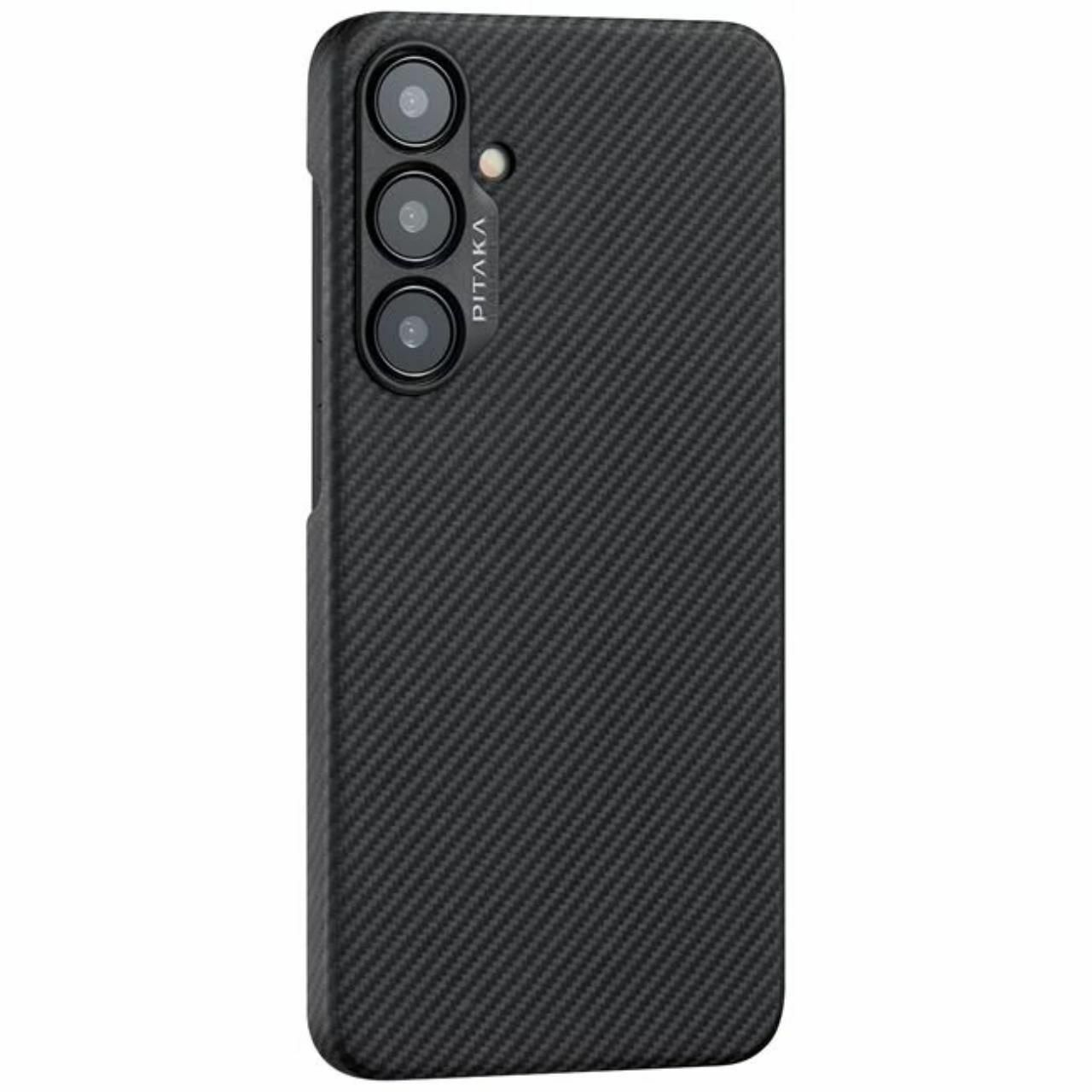 Laptop, Tablete & Telefoane - Husa Pitaka MagEZ 4, 600D Aramida, pentru Samsung Galaxy S24, MagSafe, Negru/Gri