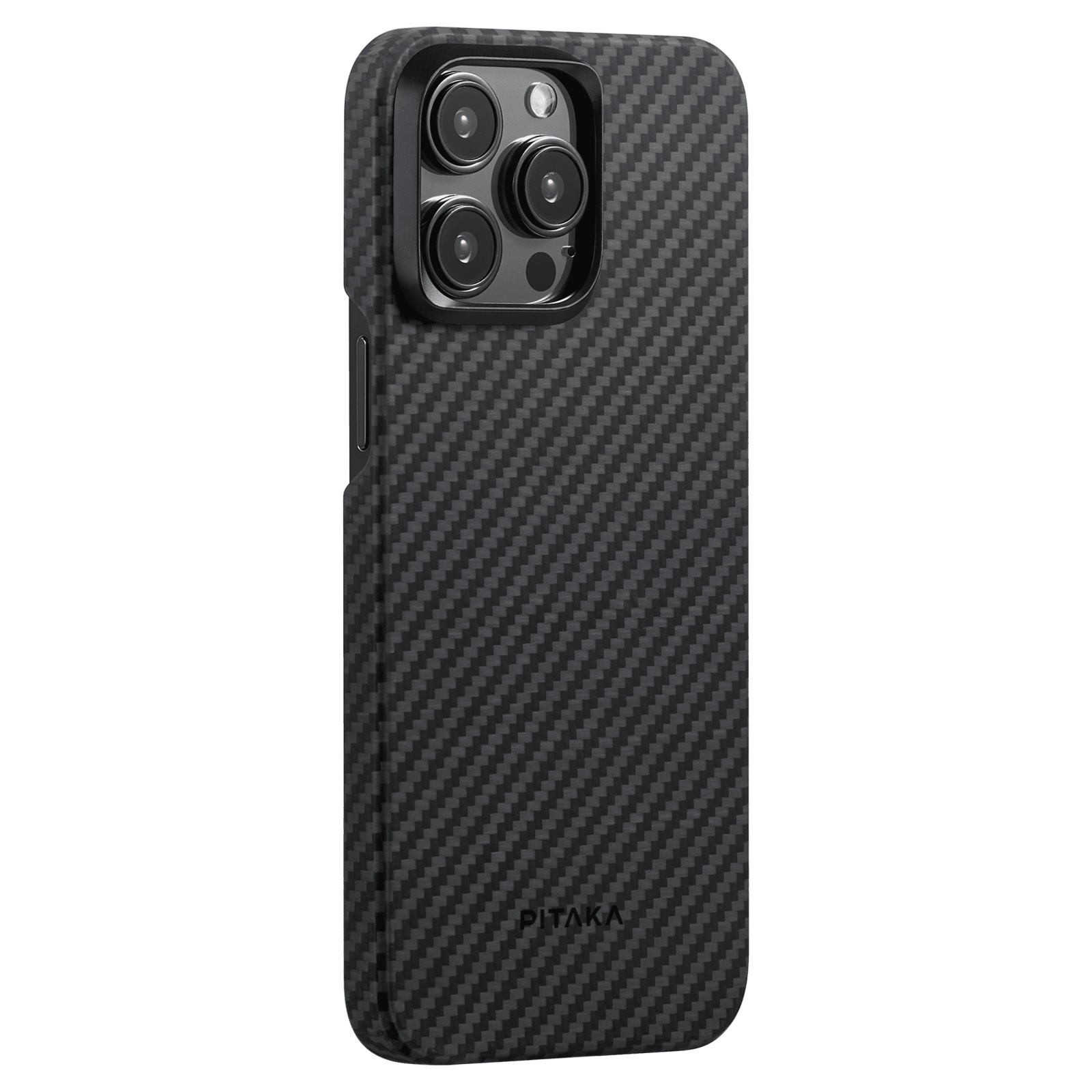 Laptop, Tablete & Telefoane - Husa Pitaka MagEZ 4  Aramida 1500D  pentru iPhone 15 Pro Max  MagSafe  Negru/Gri