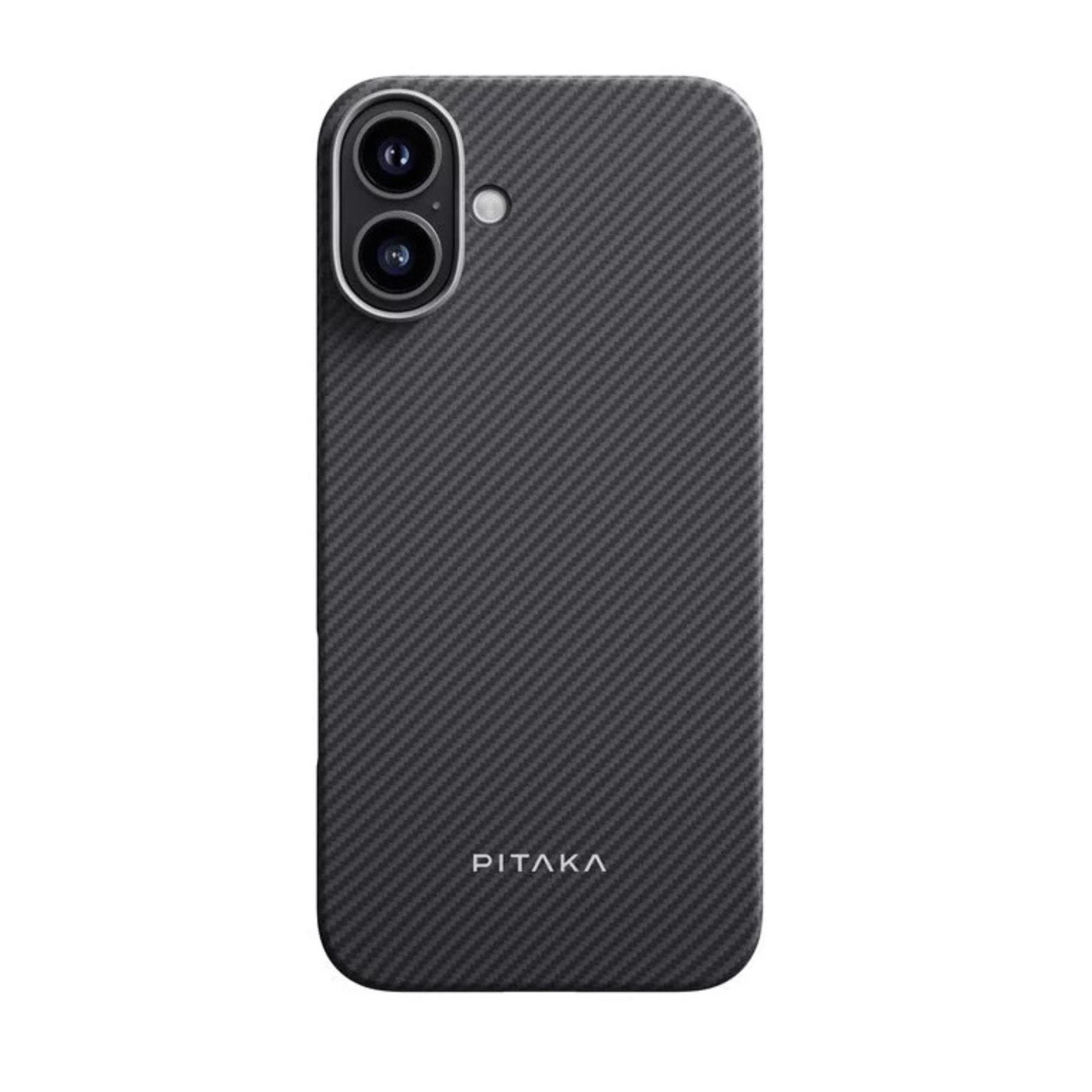 Laptop, Tablete & Telefoane - Husa Pitaka Ultra-Slim Aramida Magsafe compatibila cu iPhone 16, Negru/Gri