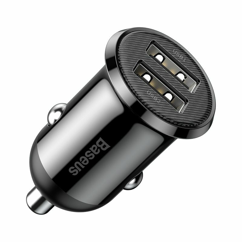 Incarcatoare retea - Incarcator Auto Baseus Grain Pro Car Charger Dual USB 4.8A negru