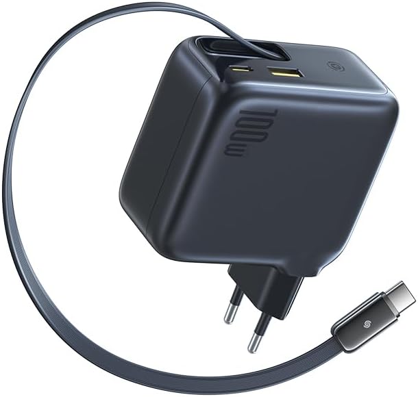 Incarcatoare retea - Incarcator retea Baseus EnerCore CJ11 100W 2x USB-C 2x USB-A cablu retractabil Negru