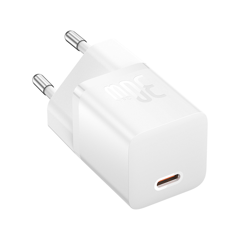 Incarcatoare retea - Incarcator retea Baseus GaN5 1x USB-C 30W Alb (cablu USB-C 1M 100W inclus)