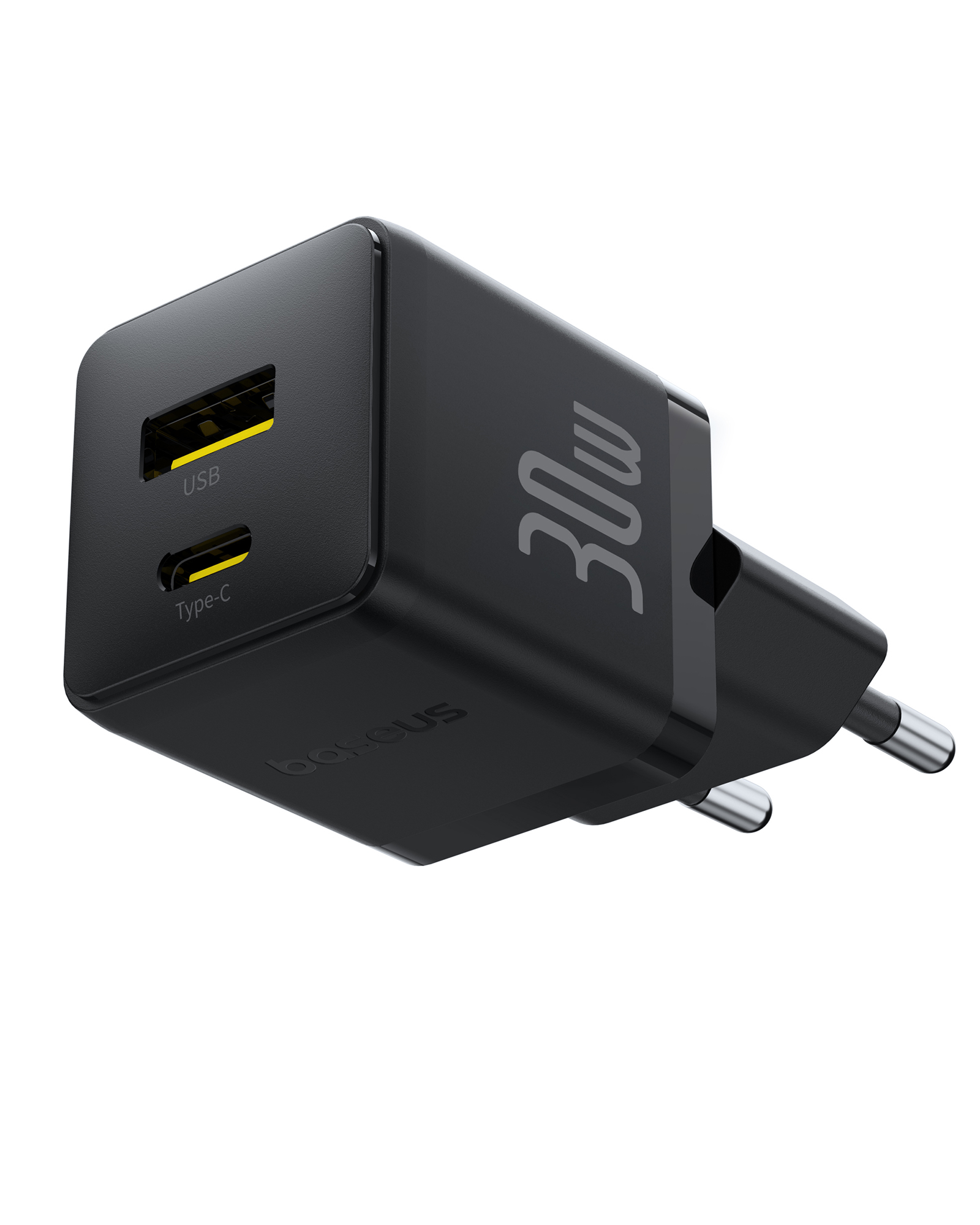 Incarcator retea Baseus Palm 30W 3A 1x USB-C 1x USB-A Negru [1]