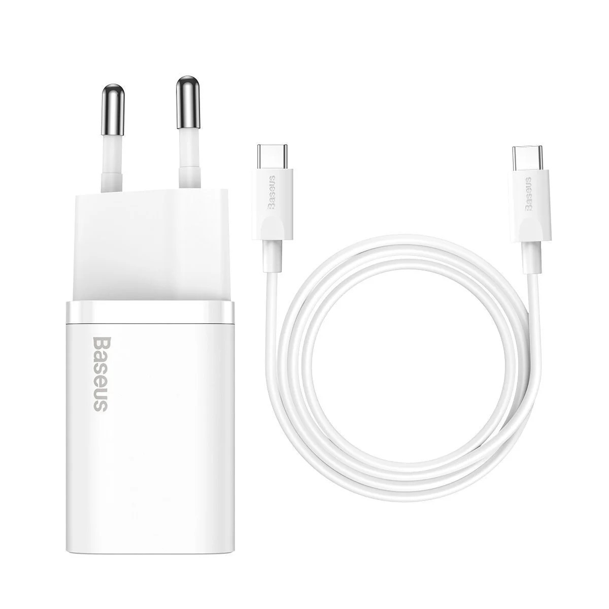 Incarcator retea Baseus Super Si QC 1C 25W Alb + Cablu USB-C 1m [1]