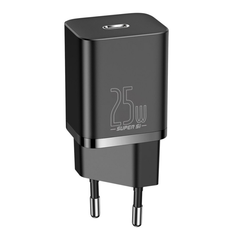 Incarcatoare retea - Incarcator retea Baseus Super Si QC 1C 25W, Negru