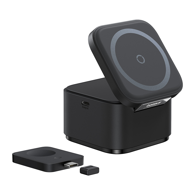 Incarcatoare retea - Incarcator retea Baseus MagPro 2-in-1 25 W Magnetic Wireless Charger 15W incarcare wireless MagPro iWatch 2.5W Negru
