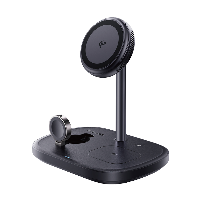 Laptop, Tablete & Telefoane - Incarcator wireless Baseus EnerFill FS41 3-in-1 TEC Cooling 22.5W cablu USB-C 1M inclus Cosmic Black
