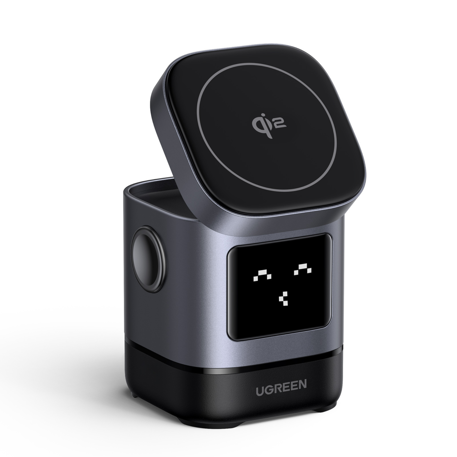 Laptop, Tablete & Telefoane - Incarcator wireless magnetic UGREEN Uno 2in1 15W gri