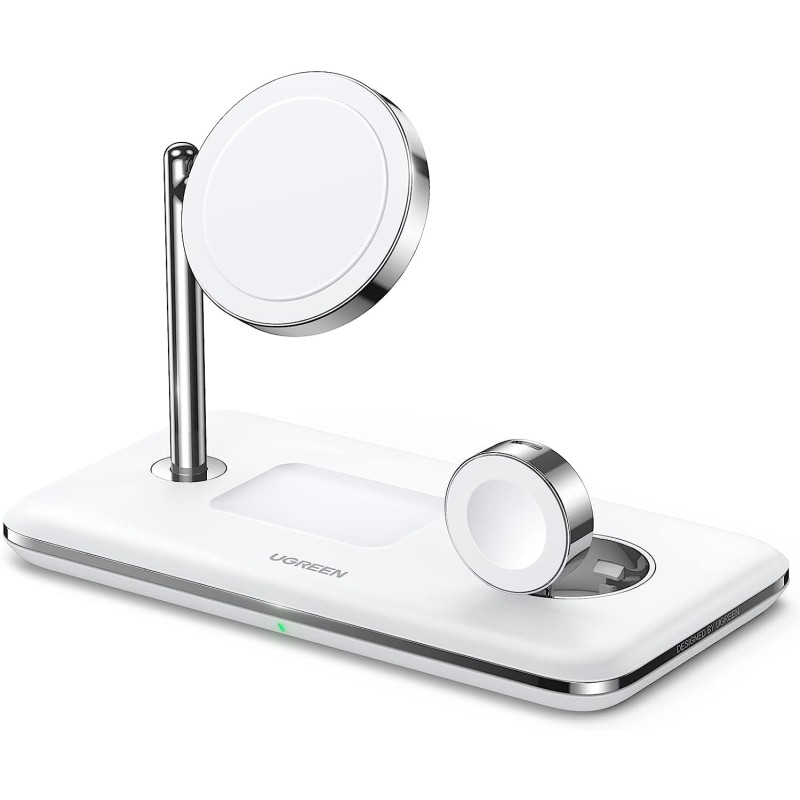 Laptop, Tablete & Telefoane - Incarcator Wireless UGREEN 3 in 1 15W Qi2, Alb