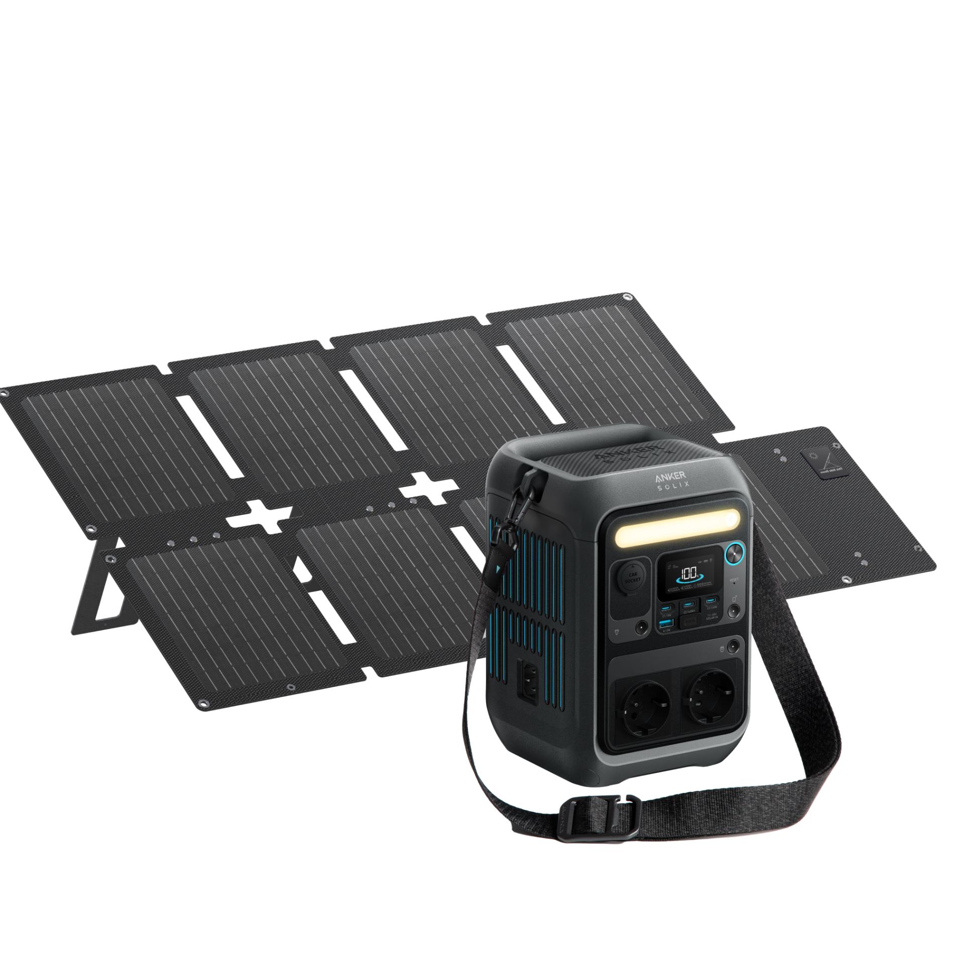 Product Image for Kit Statie de alimentare Anker Solix C300X AC cu Panou solar Anker Solix 60W portabil